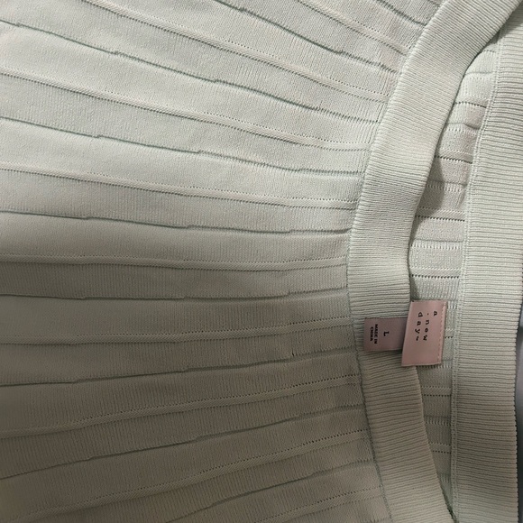 A New Day Light Green Pleated Mini Skirt - Picture 5 of 6